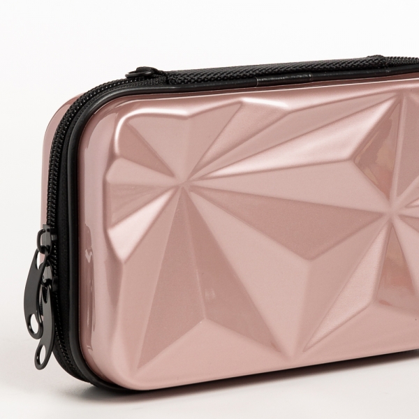 Mirta rózsaszín női kozmetikus táska, akrilból készült, 4 - Kalapod.hu