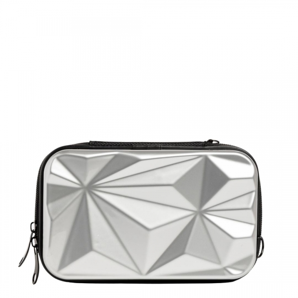 Mirta ezüst női kozmetikus táska, akrilból készült, 2 - Kalapod.hu