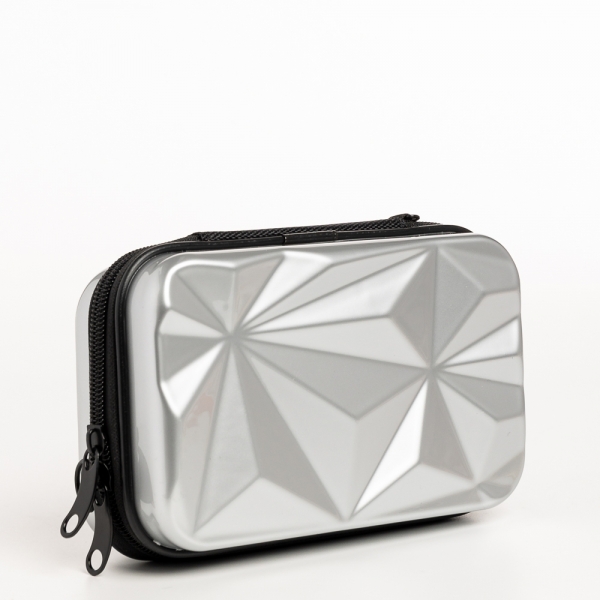 Mirta ezüst női kozmetikus táska, akrilból készült, 3 - Kalapod.hu