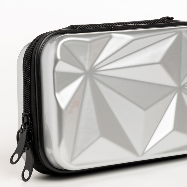 Mirta ezüst női kozmetikus táska, akrilból készült, 4 - Kalapod.hu