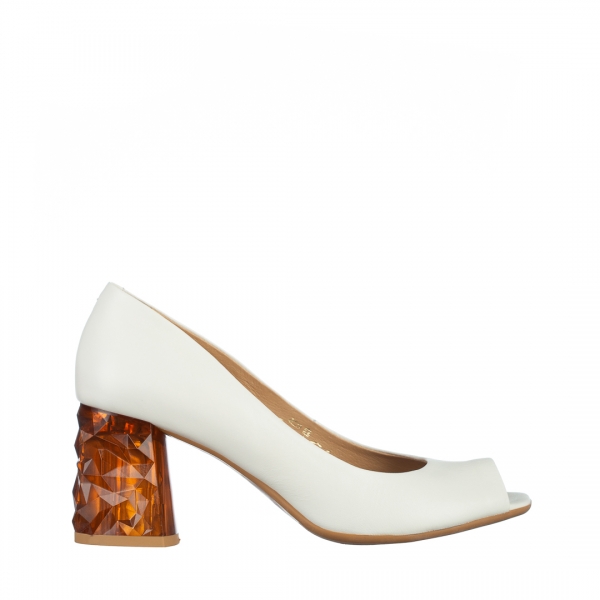 Marco fehér női cipő, Estella fordított bőrből készült, 2 - Kalapod.hu