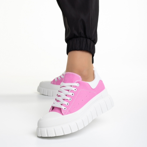 Abon rózsaszín női tornacipő, textil anyagból készült, 3 - Kalapod.hu