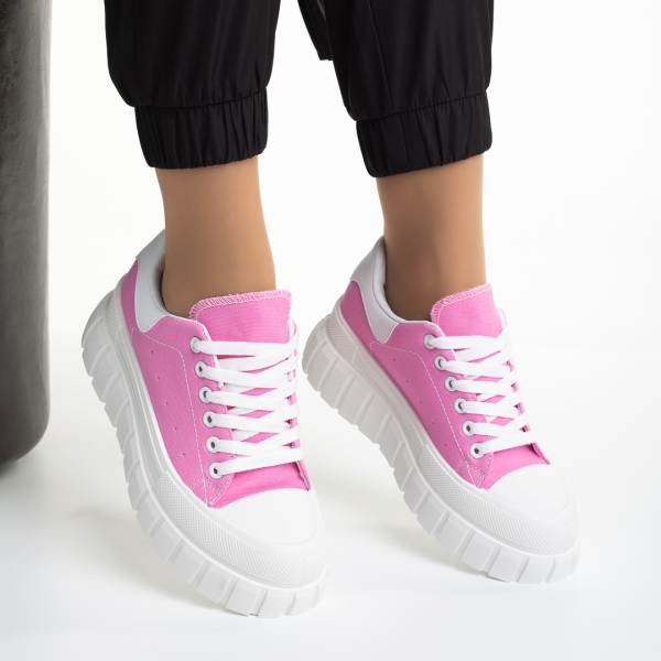 Abon rózsaszín női tornacipő, textil anyagból készült, 6 - Kalapod.hu