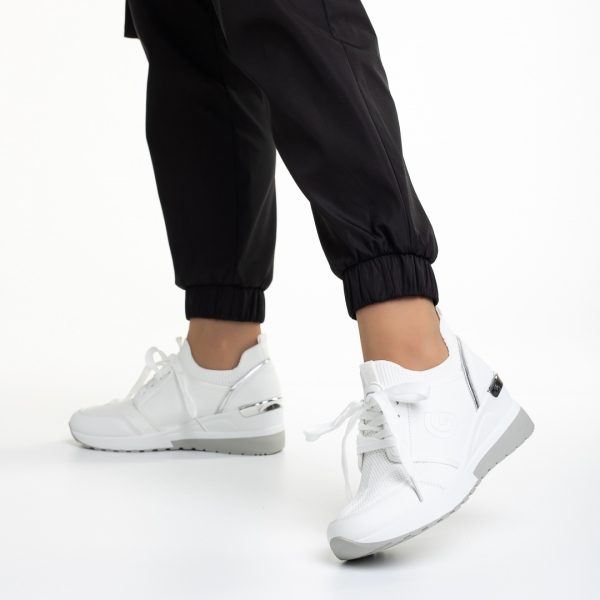 Alix fehér női sportcipő, műbőrből és textil anyagból készült, 3 - Kalapod.hu