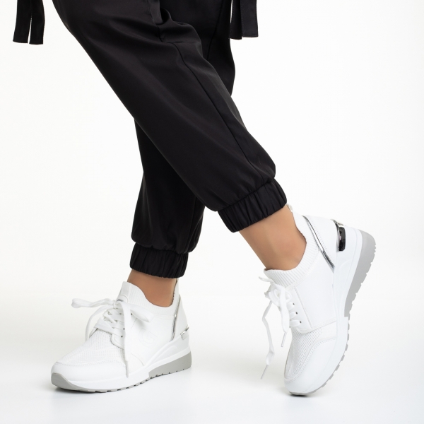 Alix fehér női sportcipő, műbőrből és textil anyagból készült, 4 - Kalapod.hu