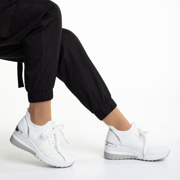 Alix fehér női sportcipő, műbőrből és textil anyagból készült, 5 - Kalapod.hu
