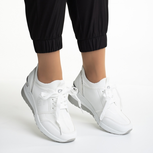 Alix fehér női sportcipő, műbőrből és textil anyagból készült, 6 - Kalapod.hu