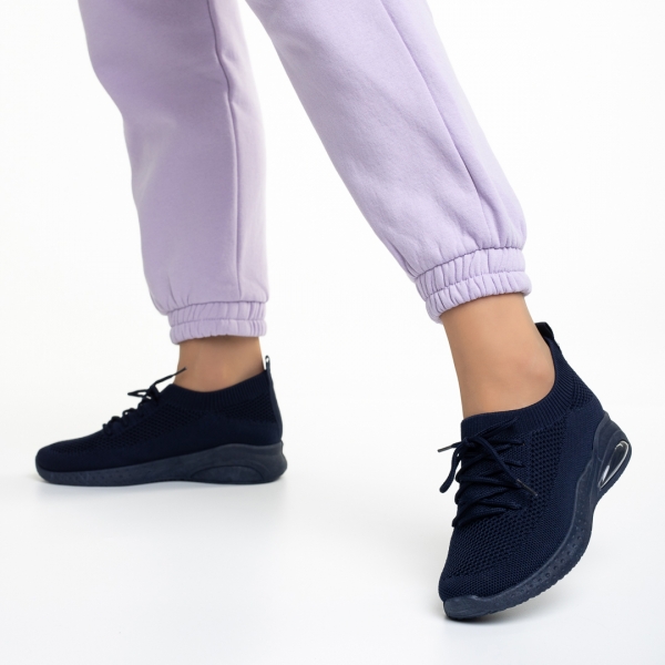 Panka kék női sportcipő, textil anyagból készült, 4 - Kalapod.hu