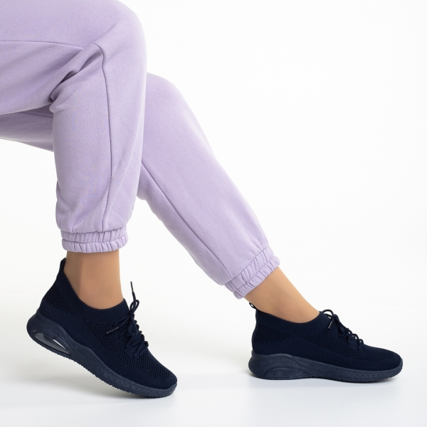 Panka kék női sportcipő, textil anyagból készült, 5 - Kalapod.hu