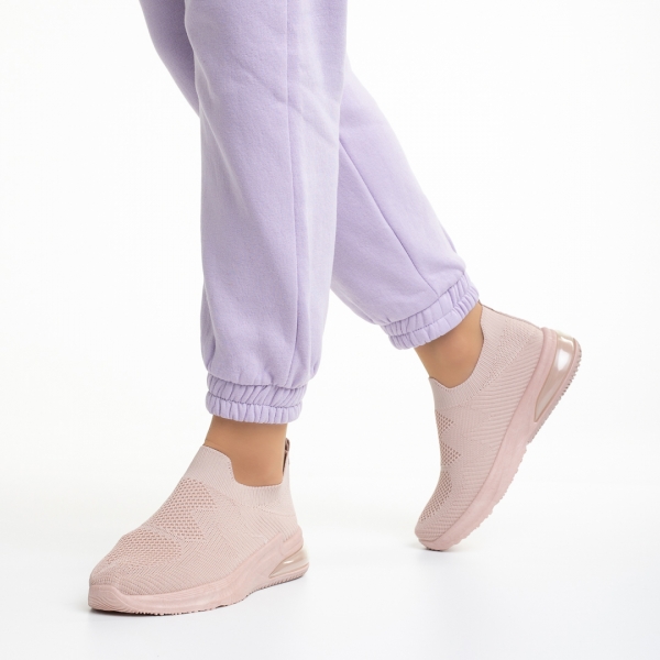 Rachyl rózsaszín női sportcipő, textil anyagból készült, 4 - Kalapod.hu