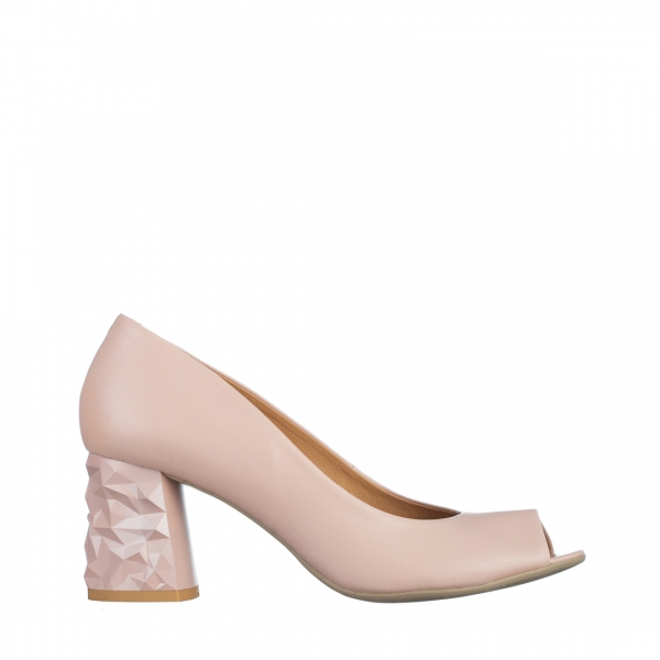 Marco rózsaszín női cipő, Estella fordított bőrből készült, 2 - Kalapod.hu