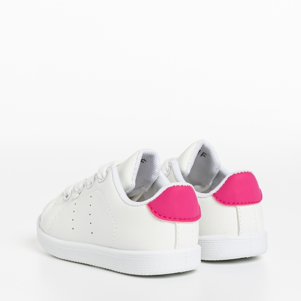 Orlando fehér és rózsaszín gyerek sportcipő, műbőrből készült, 4 - Kalapod.hu