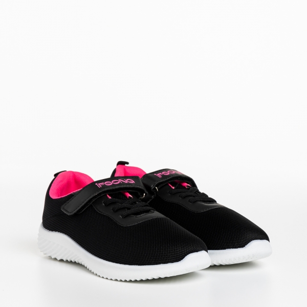Amie fekete és rózsaszín gyerek sportcipő, textil anyagból készült - Kalapod.hu