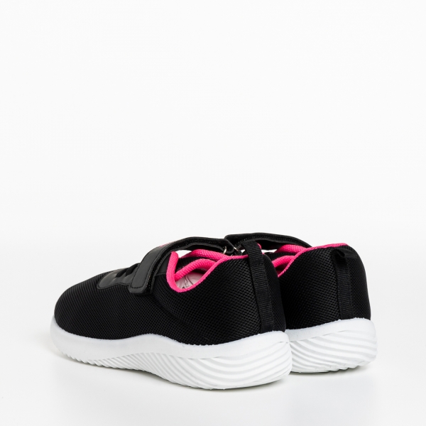 Amie fekete és rózsaszín gyerek sportcipő, textil anyagból készült, 4 - Kalapod.hu