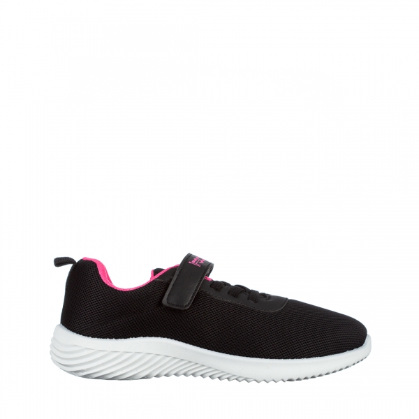Amie fekete és rózsaszín gyerek sportcipő, textil anyagból készült, 2 - Kalapod.hu