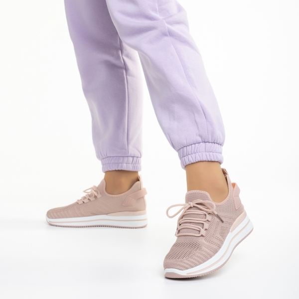 Aryana rózsaszín női sportcipő, textil anyagból készült, 3 - Kalapod.hu