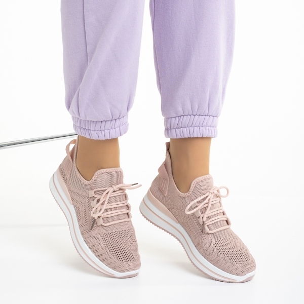 Aryana rózsaszín női sportcipő, textil anyagból készült, 5 - Kalapod.hu