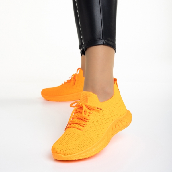 Kassidy narancssárga női sportcipő, textil anyagból készült, 3 - Kalapod.hu