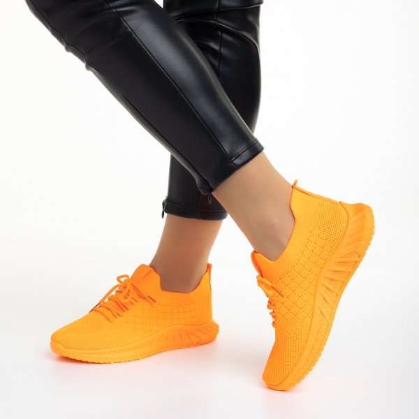 Kassidy narancssárga női sportcipő, textil anyagból készült, 4 - Kalapod.hu