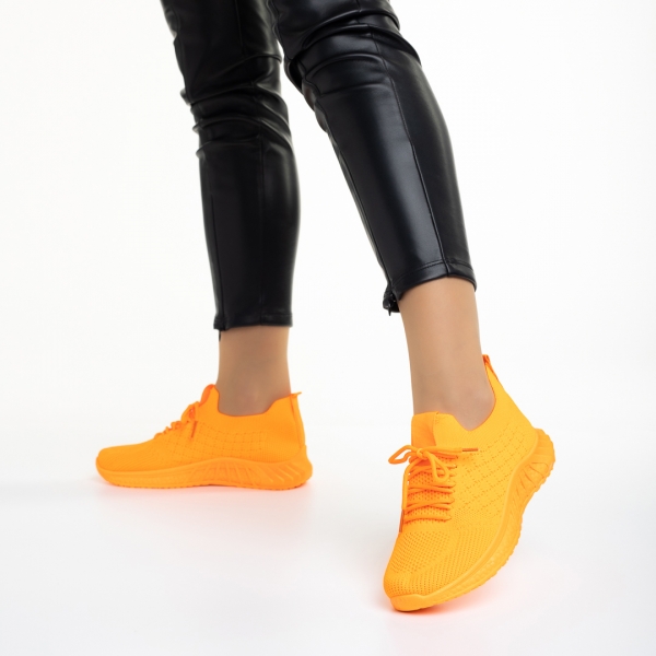 Kassidy narancssárga női sportcipő, textil anyagból készült, 5 - Kalapod.hu