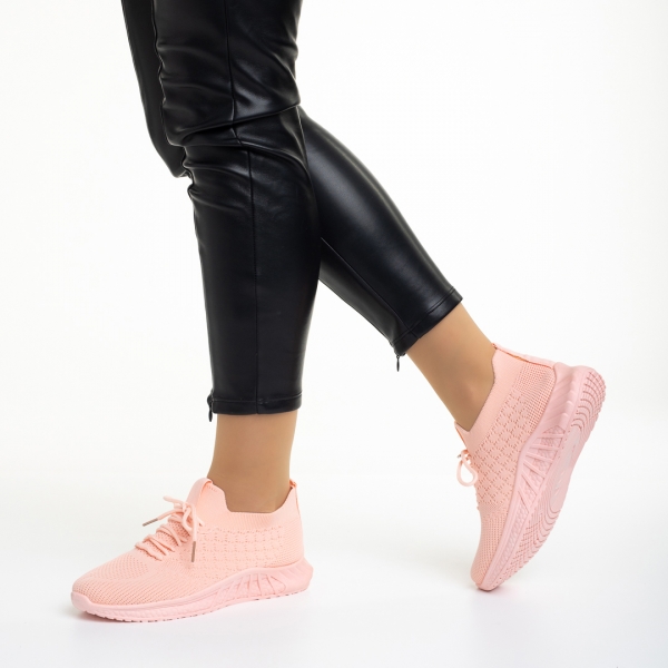 Kassidy világos rózsaszín női sportcipő, textil anyagból készült, 4 - Kalapod.hu