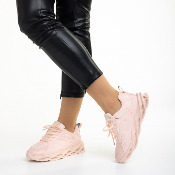 Alora rózsaszín női sportcipő, műbőrből és textil anyagból készült, 3 - Kalapod.hu