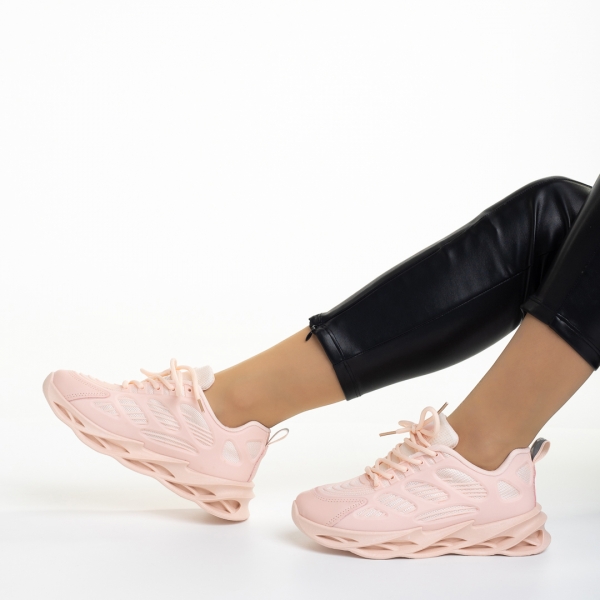 Alora rózsaszín női sportcipő, műbőrből és textil anyagból készült, 5 - Kalapod.hu