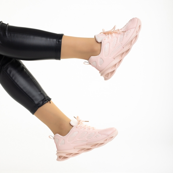 Alora rózsaszín női sportcipő, műbőrből és textil anyagból készült, 6 - Kalapod.hu