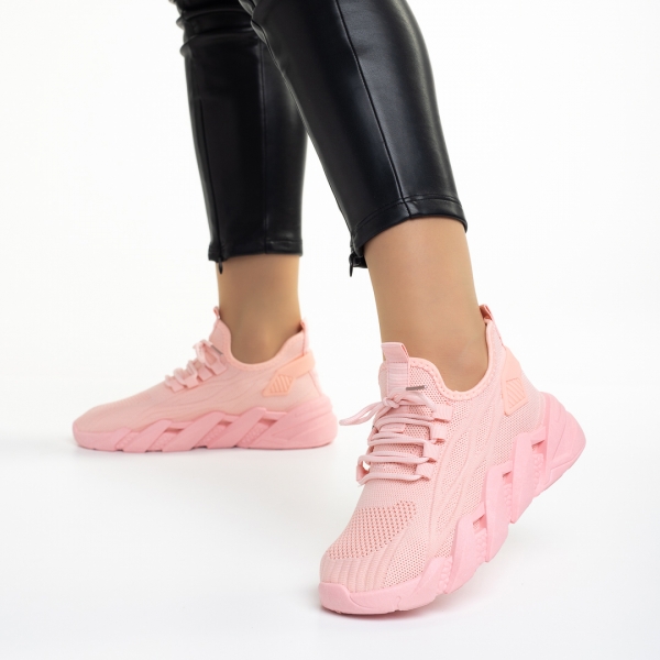 Leanna rózsaszín női sportcipő, textil anyagból készült, 4 - Kalapod.hu