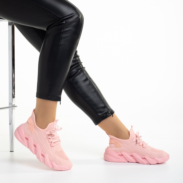 Leanna rózsaszín női sportcipő, textil anyagból készült, 2 - Kalapod.hu