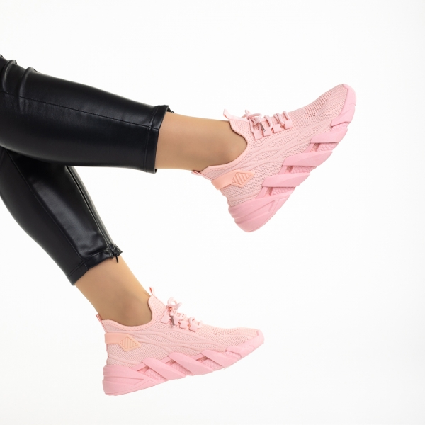 Leanna rózsaszín női sportcipő, textil anyagból készült, 5 - Kalapod.hu