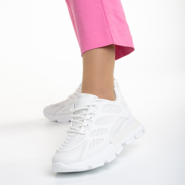 Wera fehér női sportcipő, textil anyagból készült, 3 - Kalapod.hu