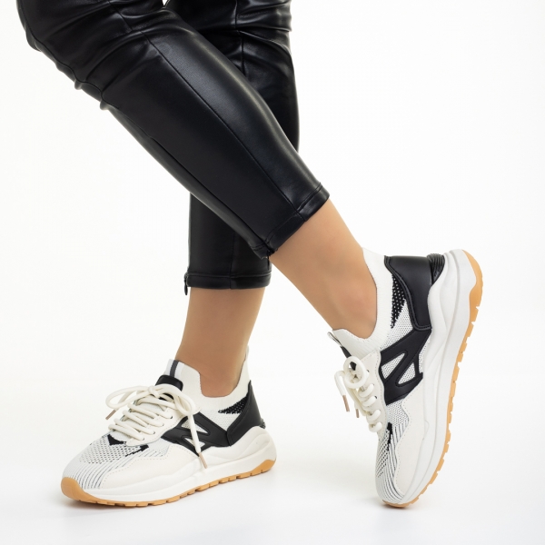 Souta bézs női sportcipő, műbőrből és textil anyagból készült, 4 - Kalapod.hu