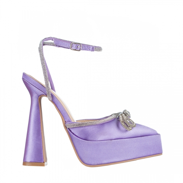 Valary lila női cipő, textil anyagból készült, 2 - Kalapod.hu
