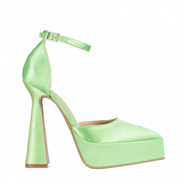 Medeia világos zöld női cipő, textil anyagból készült, 2 - Kalapod.hu