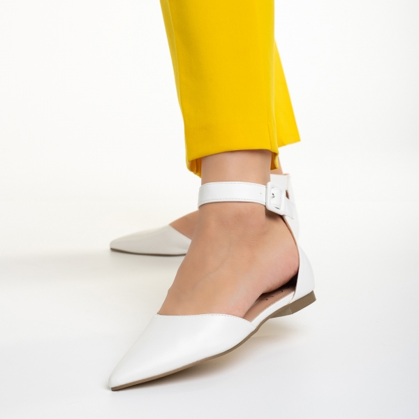 Lilias fehér női cipő, műbőrből készült, 3 - Kalapod.hu