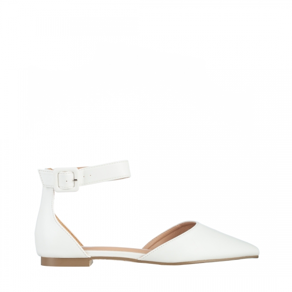 Lilias fehér női cipő, műbőrből készült, 2 - Kalapod.hu