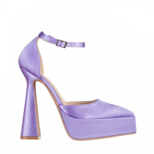Medeia lila női cipő, textil anyagból készült, 2 - Kalapod.hu
