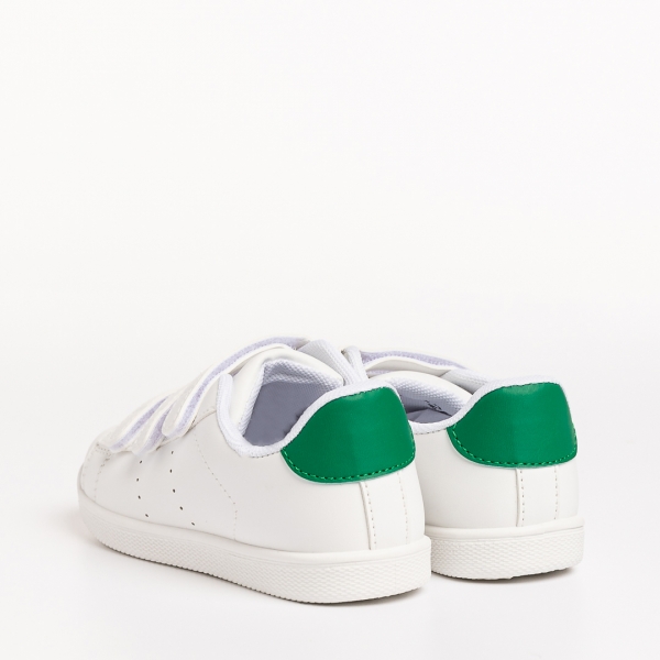 Barney fehér és zöld gyerek sportcipő, műbőrből készült, 4 - Kalapod.hu