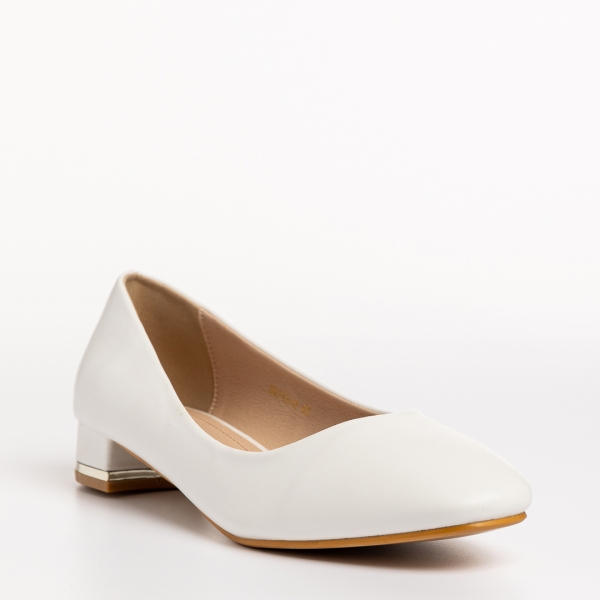 Bernarda fehér női cipő, műbőrből készült, 3 - Kalapod.hu