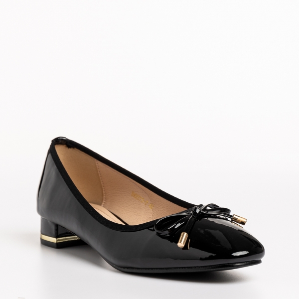 Braidy fekete női cipő, lakkozott műbőrből készült - Kalapod.hu