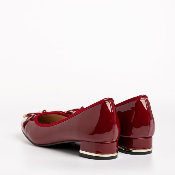 Braidy piros női cipő, lakkozott műbőrből készült, 4 - Kalapod.hu