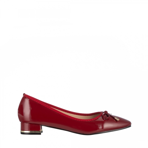 Braidy piros női cipő, lakkozott műbőrből készült, 2 - Kalapod.hu