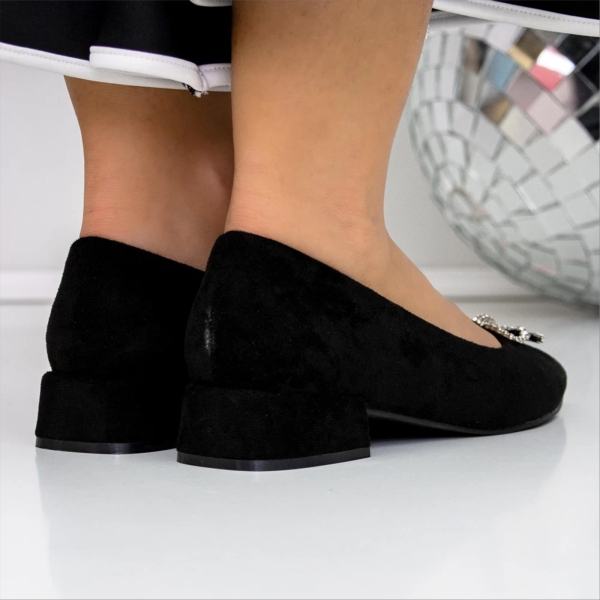 Fenaria fekete női balerina textil anyagból, 4 - Kalapod.hu