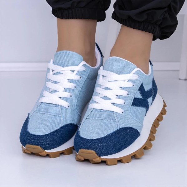 Sanela kék női sportcipő textil anyagból - Kalapod.hu