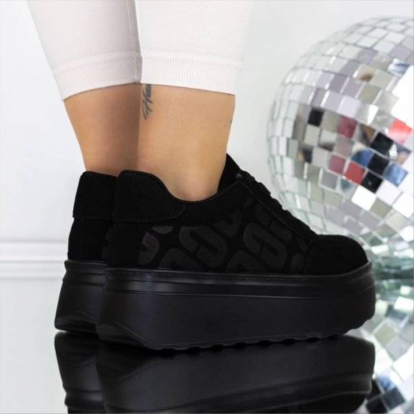 Erana fekete női sportcipő textil anyagból, 5 - Kalapod.hu