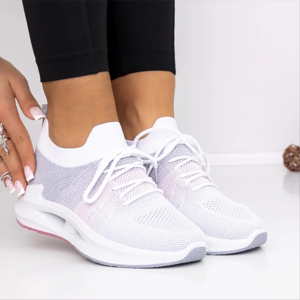 Sansera szürke női sportcipő textil anyagból, 3 - Kalapod.hu