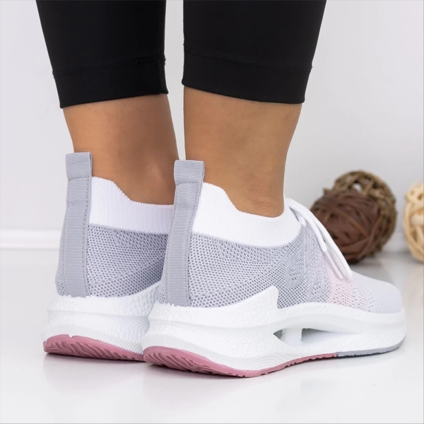 Sansera szürke női sportcipő textil anyagból, 4 - Kalapod.hu