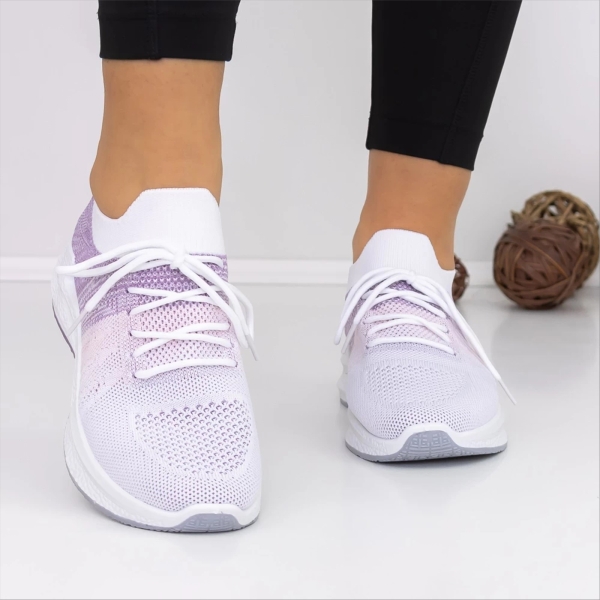 Sansera lila női sportcipő textil anyagból, 3 - Kalapod.hu