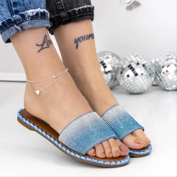 Tylar kék női papucs textil anyagból - Kalapod.hu